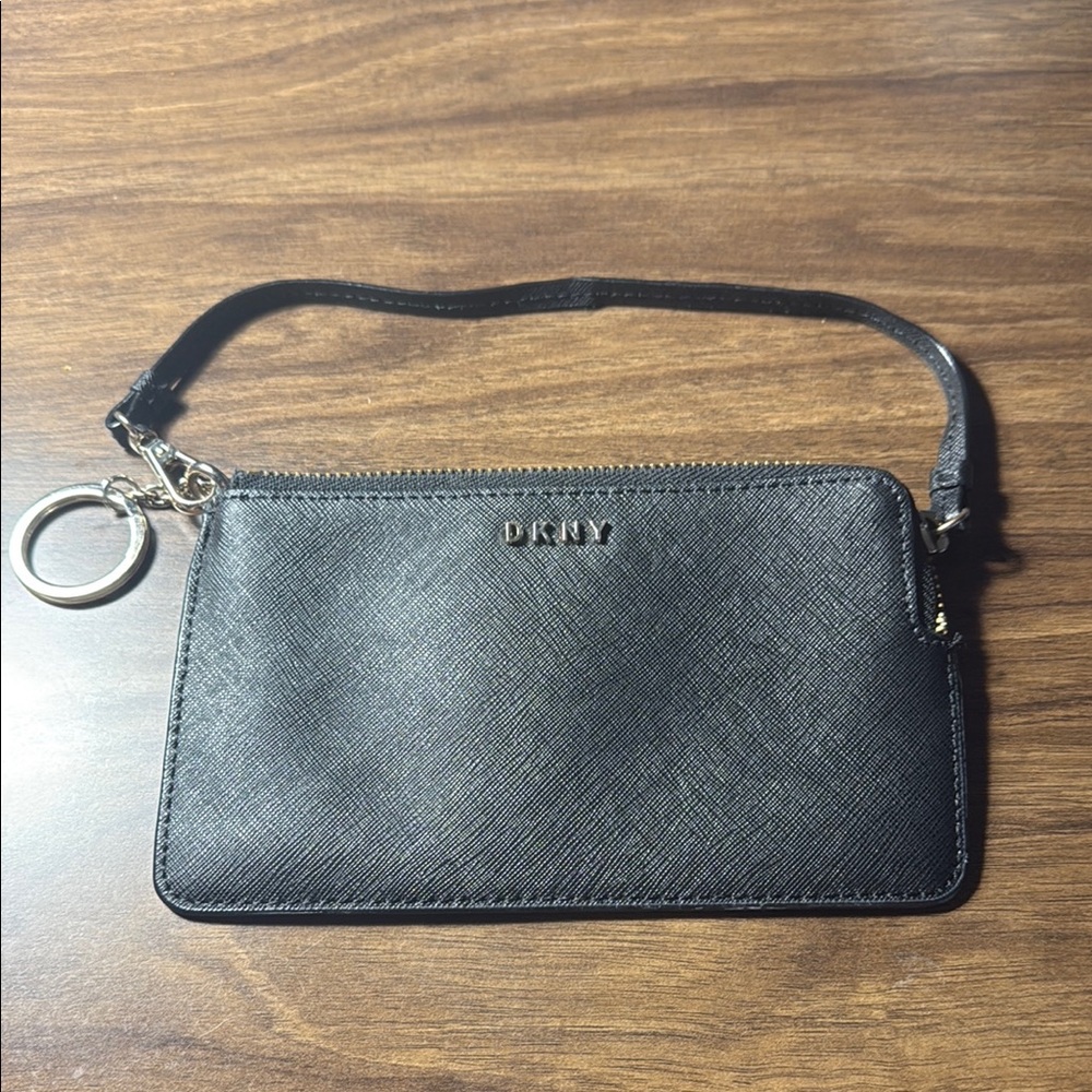 DKNY Black Textured Wristlet
